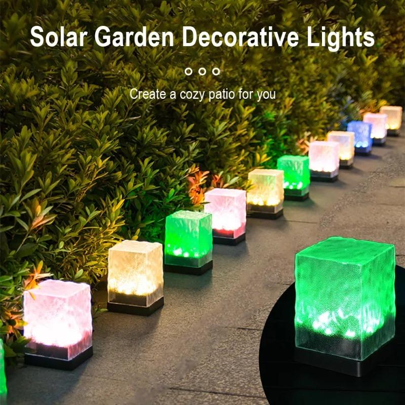 RGB LED Солнечный Садовый Фонарь Многоцветный Датчик Освещенности Водонепроницаемый Атмосферное Освещение для Сада Патио Декора Вечеринки