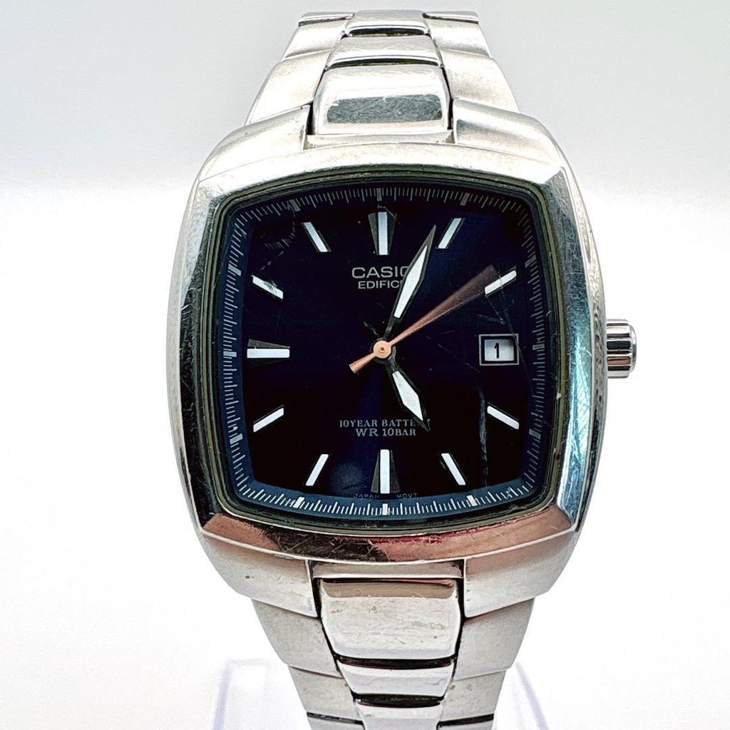 Б/у Новый рабочий элемент питания Мужские часы CASIO EDIFICE с синим циферблатом