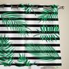 Черные полосы, зеленые листья, оконные шторы для гостиной, спальни, оконные занавески, бытовые кухонные шторы