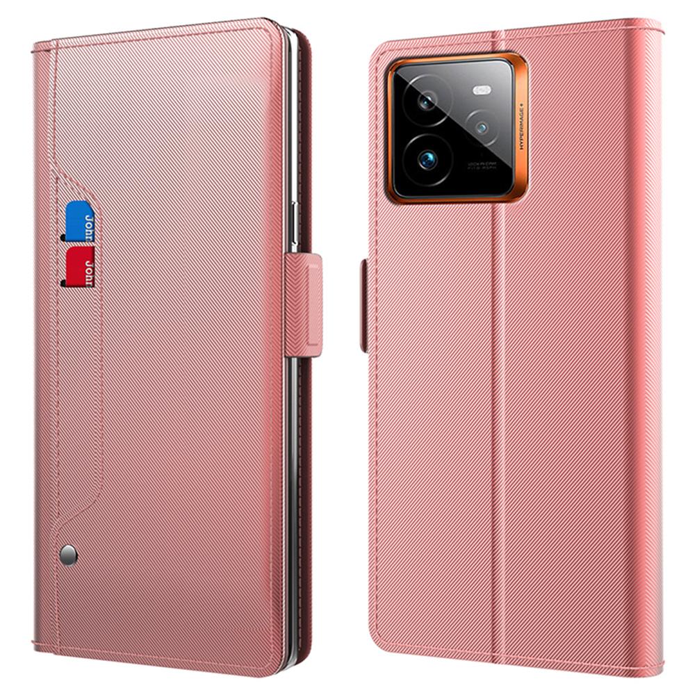 Для Realme GT 7 Pro 5G Чехол-подставка из ПУ кожи Чехол для телефона Держатель для карт Зеркало