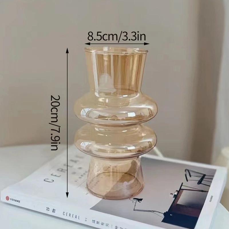 Современная розовая стеклянная ваза, гидропонные цветочные вазы, декоративная стеклянная ваза для цветов для домашнего офиса, декор стола, свадебные центральные украшения