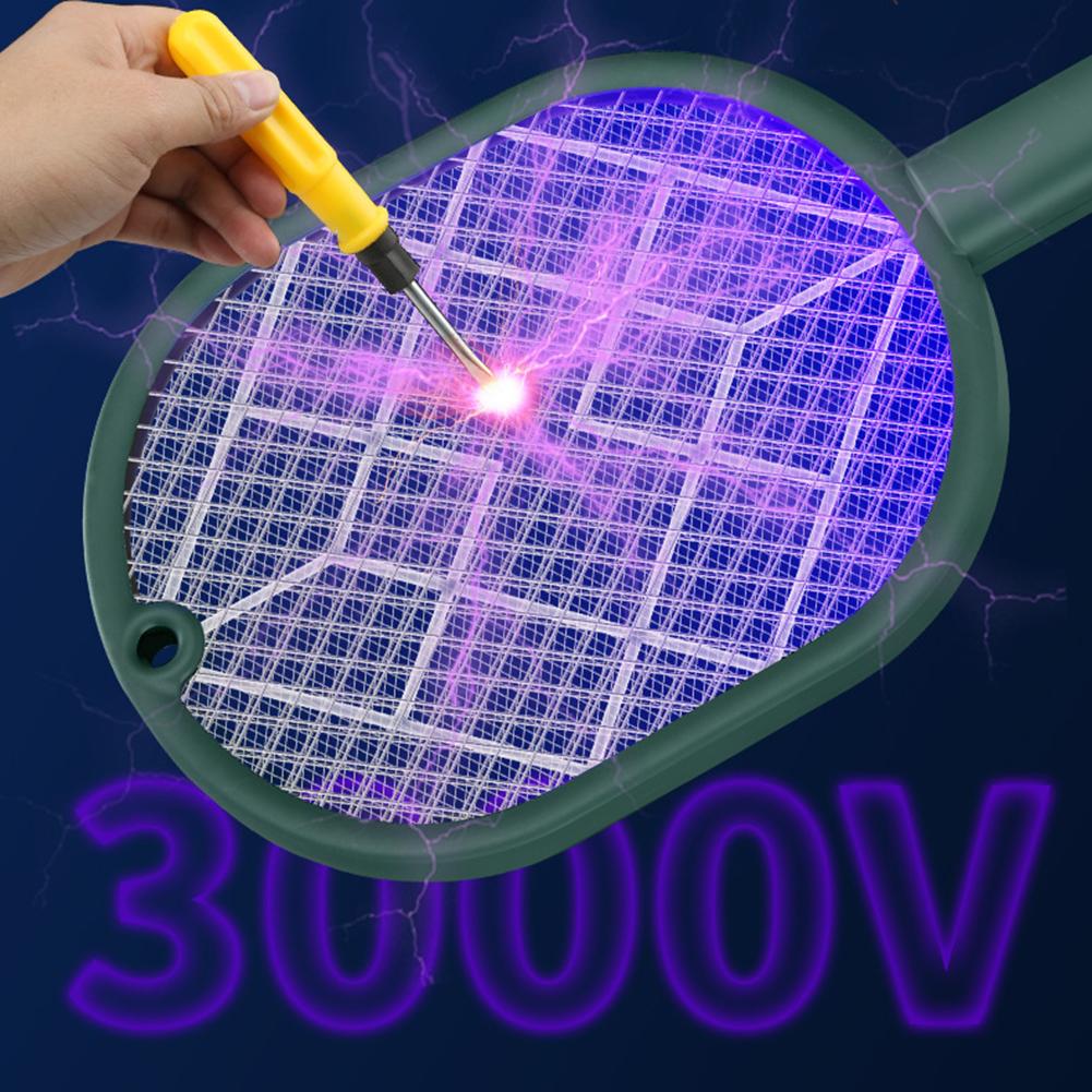 Electric Mosquito Racket Killer Handheld Fly Insect Trap Bug Zapper USB Charging Fly Swatter Trap UV Light Mosquito Killer Lamp