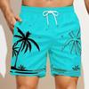 Мужские плавки с принтом кокосовой пальмы Board Shorts Средняя посадка Гавайский Бохо Повседневные