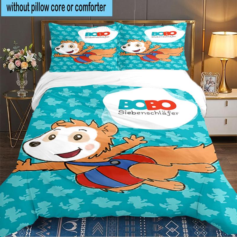 3PCS Bobo Siebenschlafer Bedding Set,Including 1pc Duvet Cover And 2pcs Pillowcases Perfect for Bedroom, Dormitory, Large size Fan Christmas gift