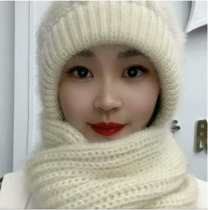 Теплая шапка и шарф из беличьей шерсти ручной работы на осень/зиму: Стильный, универсальный, холодный и ветрозащитный