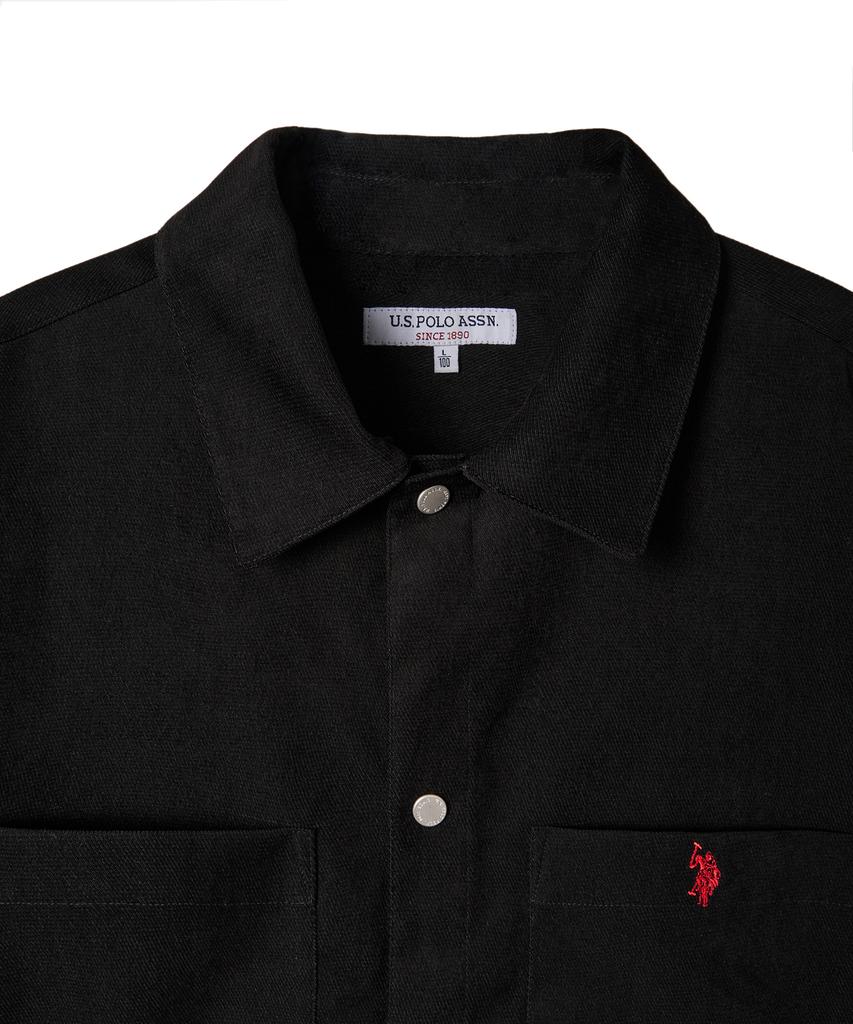 USPOLOASSN Oversized Suede Shirt_Black