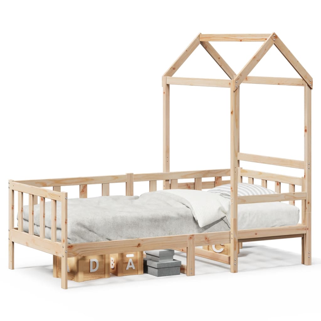 Daybed with Canopy 80 x 200 cm Solid Pine Wood