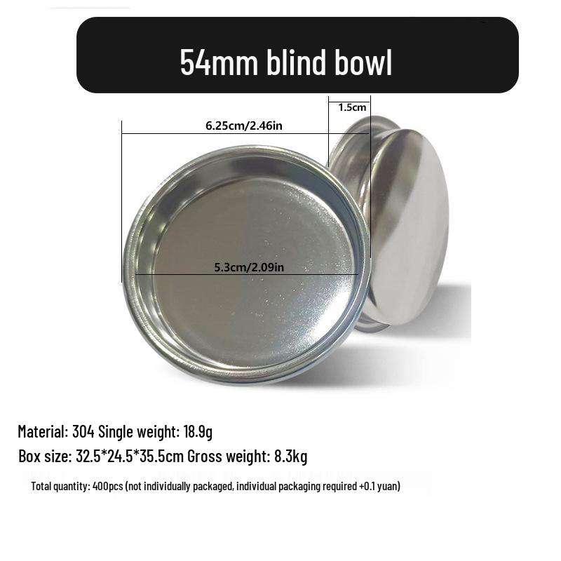 Stainless Steel Coffee Powder Bowl Filter: Single/Double 51, 58 & 53 Blind Bowl Options