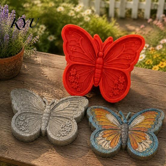 Customizable Garden Stepping Stones Stone Silicone Mold, Sunflower/Butterfly/Bee/Pumpkin/Snowflake/Mushroom/Fairy Paver Molds, Reusable Concrete