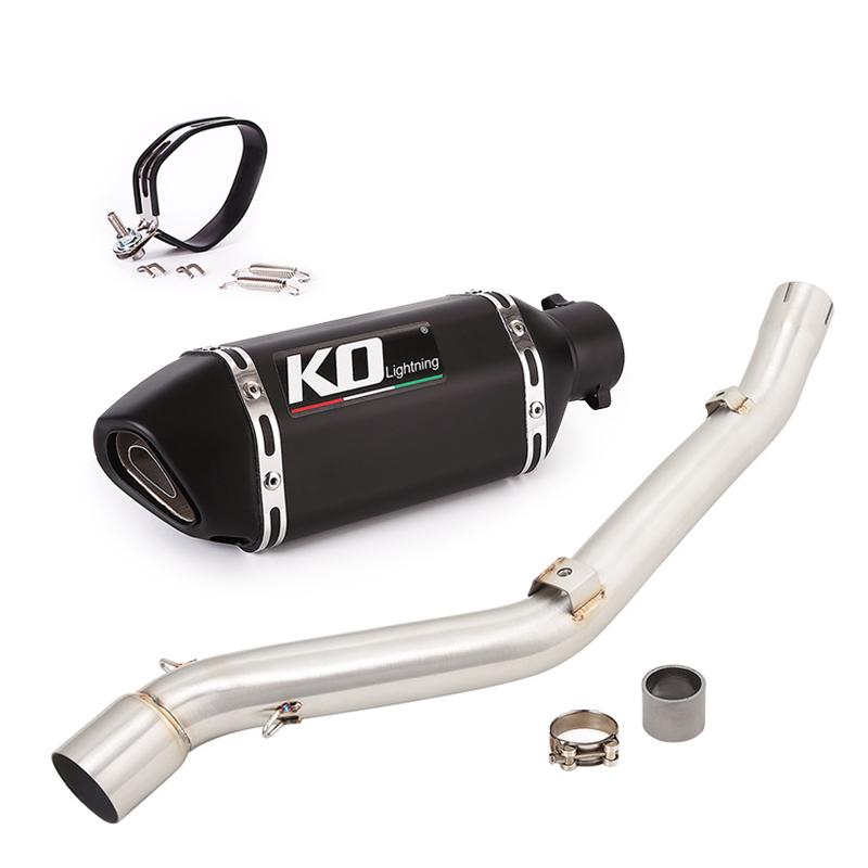 51MM Exhaust Pipe For Suzuki DR650 \ S \ SE 19-22 Motorcycle Muffler Mid Link Pipe Escape Connect Tube Slip On Stainless Steel