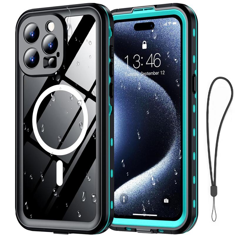 for iPhone 15 Pro Max Waterproof Case, Shockproof Dustproof Phone Case with Screen Protector, For iphone 15 Pro Waterproof Case