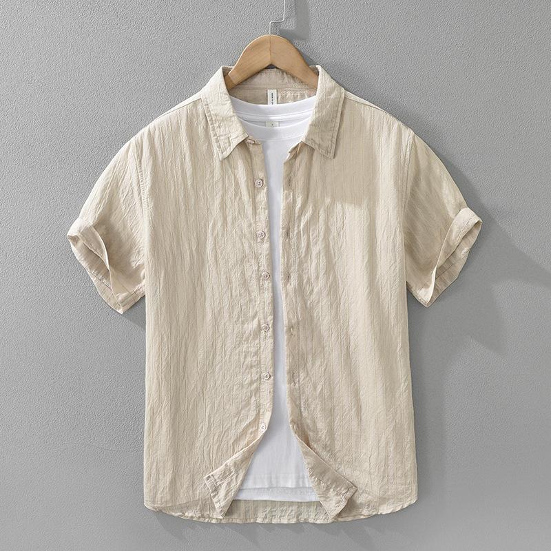 Summer Shirts for Men Harajuku Style Green Short Sleeve Shirt Daily Men's Casual Shirt Light Weight Tops