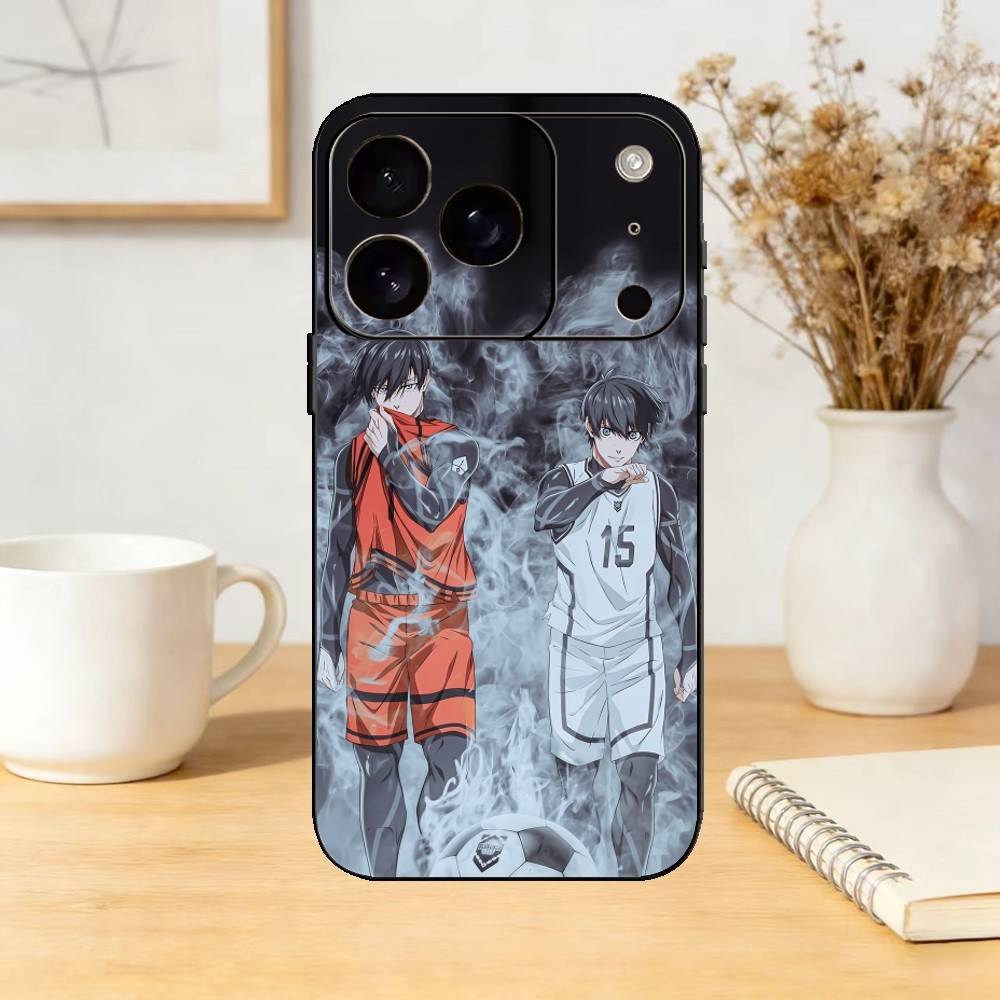 Blue A-Anime Lock Phone Case Silicone black Soft For IPhone 17,16,15,14,13,12,11,SE,Plus Pro Max