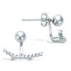 [P1197] - 'Sissi' Silver Lobe Contour Earrings In Silver-white (rhodium-plated)