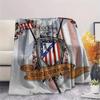 Custom Name Atletico Madrid Flannel Blanket, High quality Comfortable for All Seasons, Home Decor, Warmth and Comfort