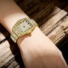 Womens Diamond Watch Tonneau Barrel-Shaped Luxury Quartz Wristwatch Bling Crystal Dress Watch Arabic Numerals Waterproof