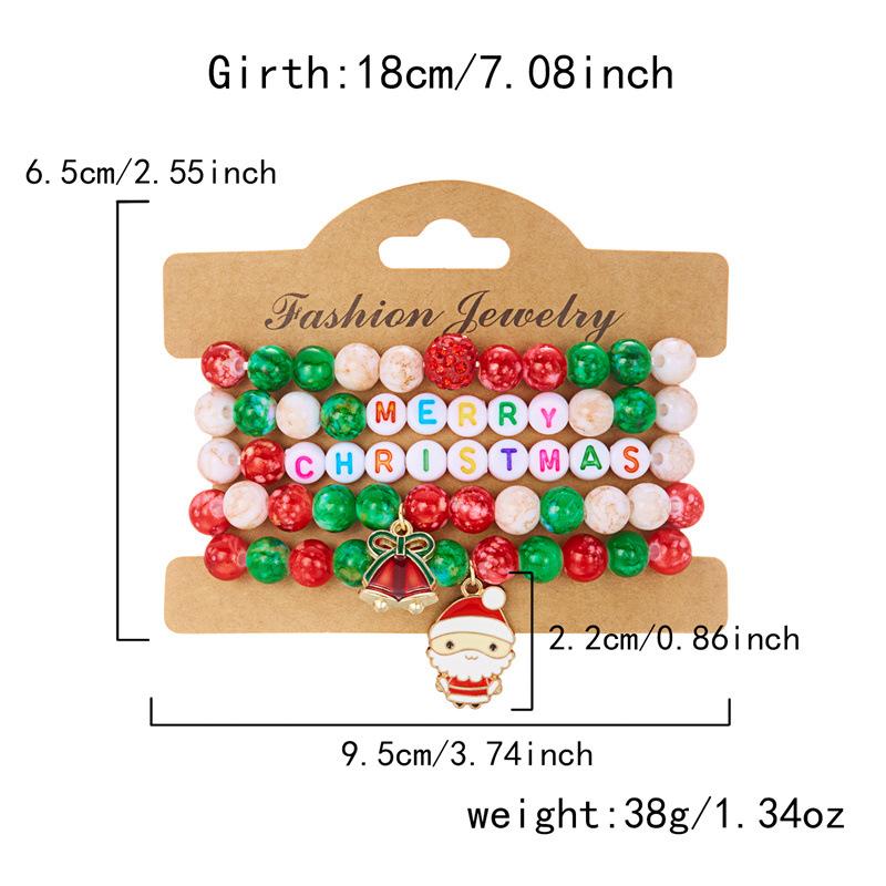 Clay Crystal Christmas Bracelet Set for Women Drip Glaze Christmas Color Alphabet Letter Beads Bracelet Kit Women Girls New Year Jewelry Accessories