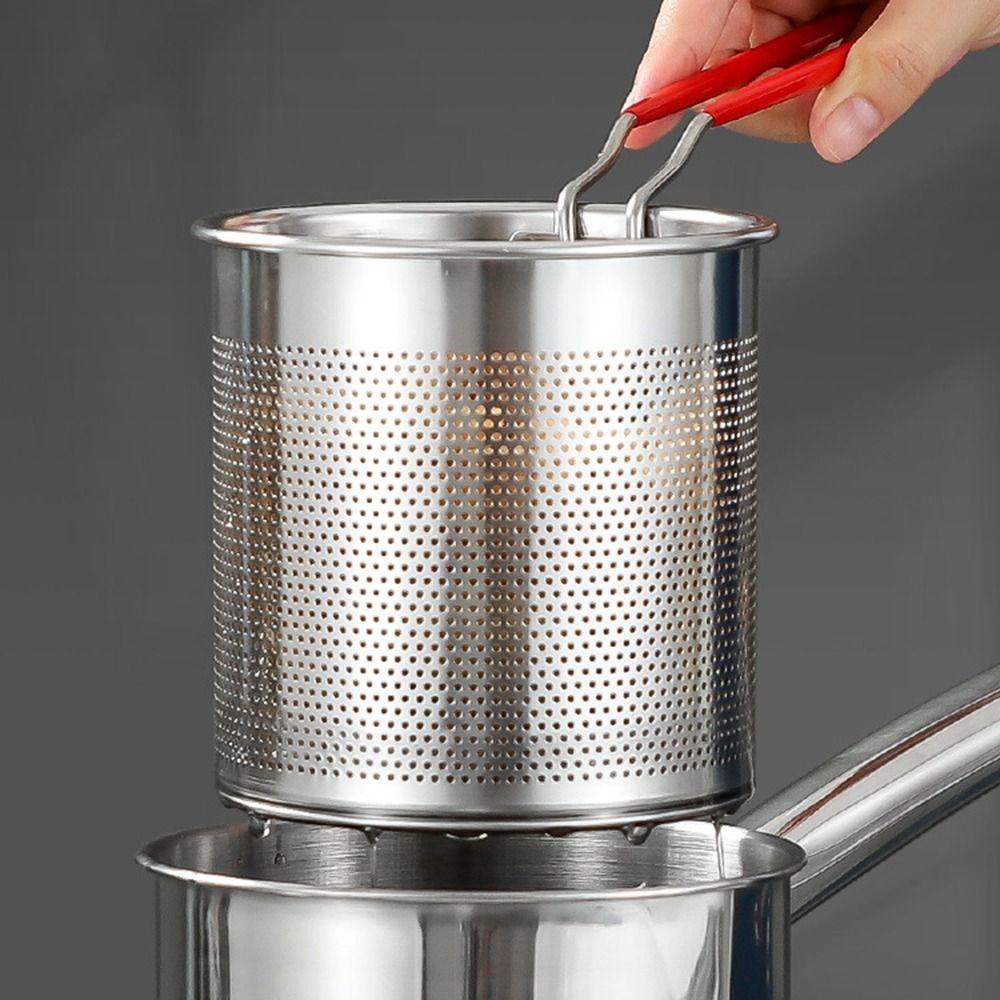 Mini Chicken Fried Pan Mesh Frying Strainer Basket Auxiliary Food Pot Deep Fryer Pot Kitchen