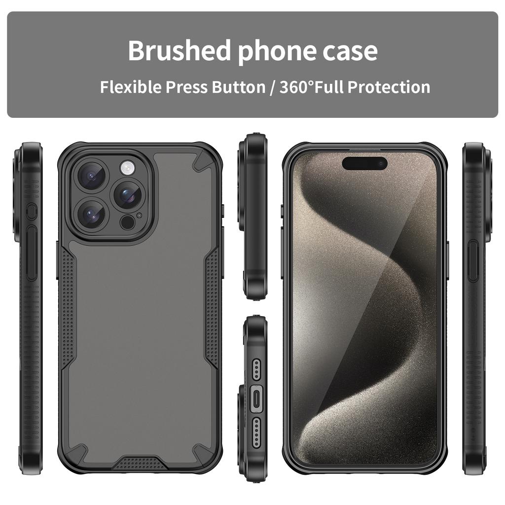 Серия Armor Чехол для iPhone 15 Pro PC+TPU Полупрозрачный Матовый Финиш Защитный Чехол для Телефона