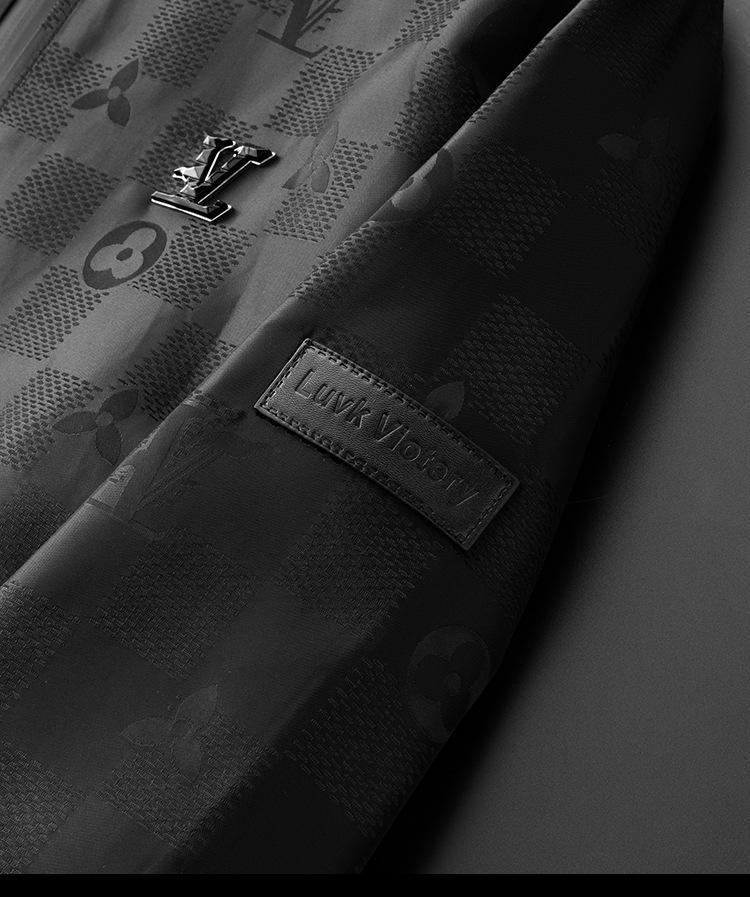 Модная европейская мужская жаккардовая куртка с капюшоном 2025 года - Повседневное пальто с темным узором