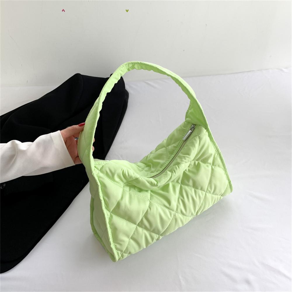 Модные зимние сумки с хлопковой подкладкой, женские стеганые вышитые универсальные сумки через плечо, женские повседневные однотонные сумки подмышками