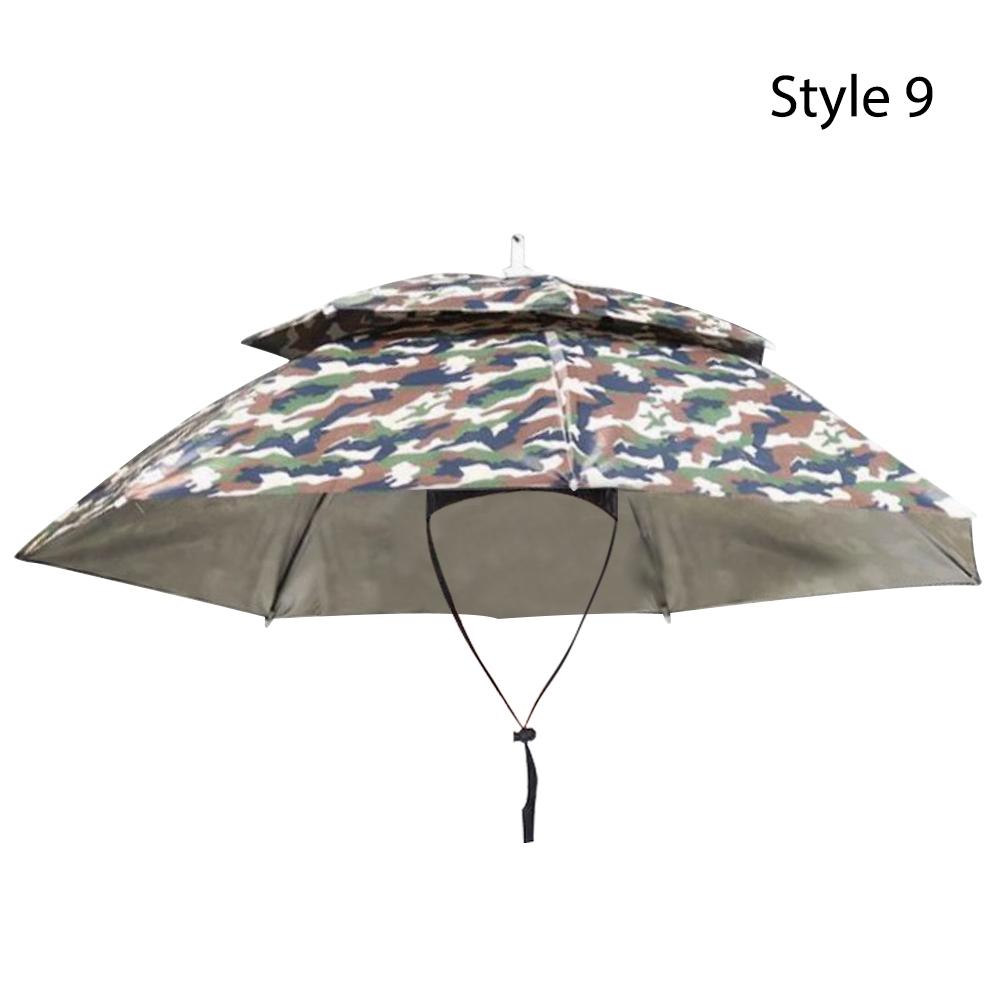 Дождевик Солнцезащитный Зонт Рыболовная Шляпа Двухслойная Ветрозащитная Голова Зонт Шляпа Рыболовные Инструменты