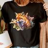Fox Watercolour Cute Hand Drawn Sketch Novelty Womens T-Shirts Tee Top NED