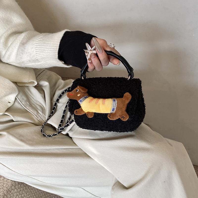 Новая модная красивая меховая женская универсальная маленькая квадратная сумка-мессенджер через плечо