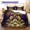 Masonic Freemason Pattern Bedding Quilt Set Quilt Cover Pillowcase Home Decoration Birthday Gift (1 * duvet cover + 2 * pillowcase, without core)