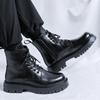 Internet Celebrity British Style Black Men'S Tooling Round Head Men'S Feet Martin Boots 3315-R