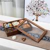 Wooden Dried Fruit Snack Plate with Cover Snack Box Nut Dried Fruit Plate Candy Box Snack Storage Boxes Home Storage Organizer
