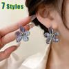 European And American Crystal Flower Earrings New Trendy Fashion Temperament Internet Celebrity Earrings Female Personality Earrings