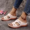 Fashion Summer Sandals Women's Open Toe Shoes Women's Floral Comfortable Slip-On Women's Slippers Retro Sandals