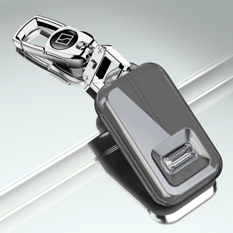 Для Geely Zeekr 9X Чехол для брелока автомобиля Прозрачный чехол Мягкий ТПУ Чехол-сумка для автомобильного ключа Застежка-брелок Защитный корпус брелока Автоаксессуары
