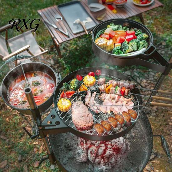 Outdoor Grilling Accessories Chicken Wing Grill Skewers, Stainless Steel Barbecue Wings Fork, Heat Camping Campfire Cooking Tool Resistant Clamping