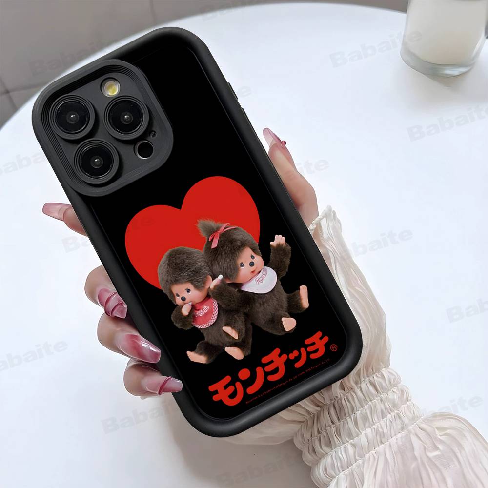 Cute M-monchhichis-s Silicone Soft Phone Case For IPhone 17 16 14 13 12 11 15 Pro Max Plus Air Cover