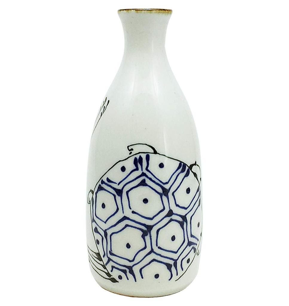 Nishikai Pottery Белый 300 мл Посуда Hasami Kotohogi Tokkuri Crane Turtle Pattern 18192