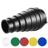 Neewer Conical Snoot Kit Medium Size Aluminum Alloy with Honeycomb Grid and 5 Color Gel Filter Compatible with Bowens Mount Studio Strobe Photography