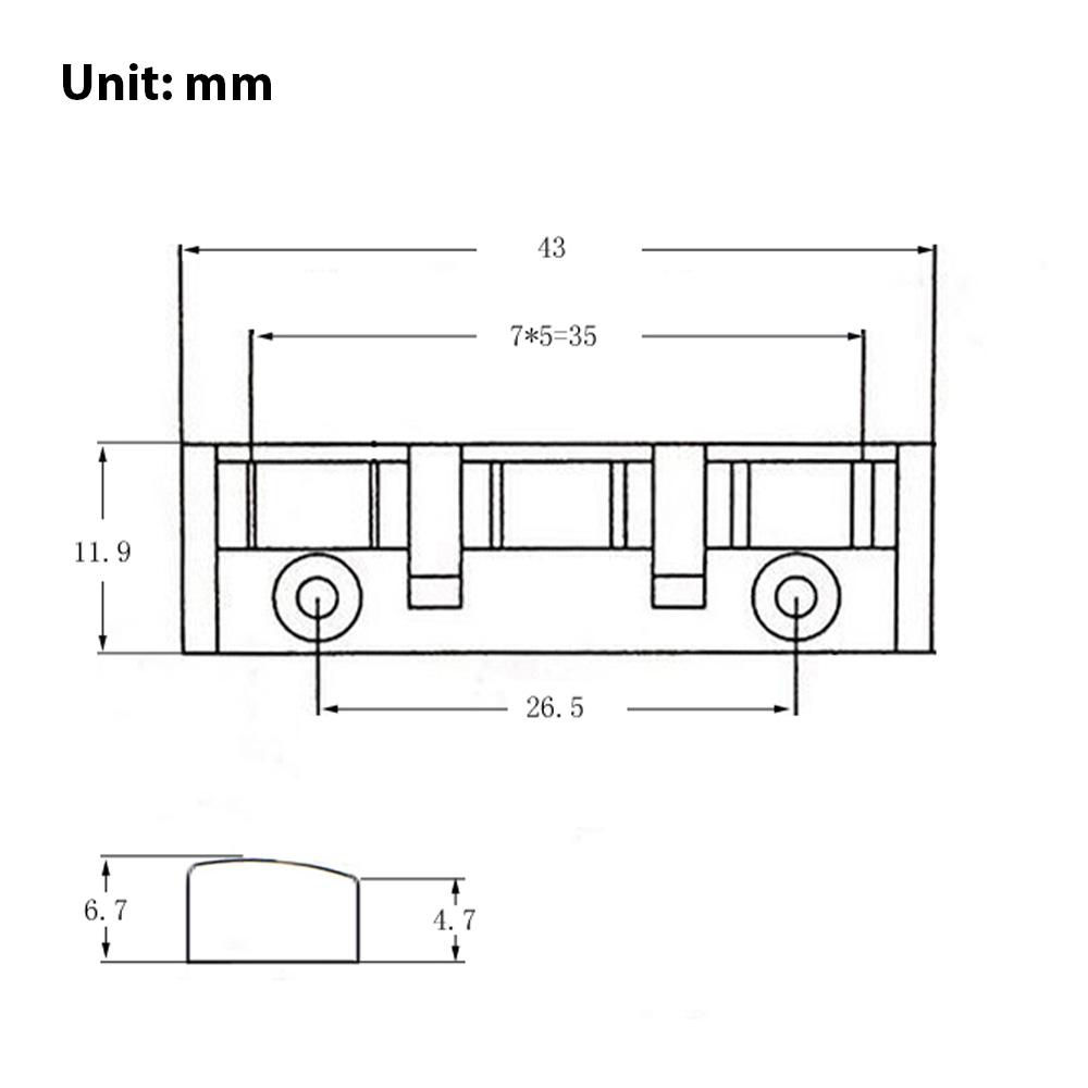 Порожек с роликами для 6-струнной гитары 43 мм Порожек с роликами для гитары 3 седла с винтами для фолк, акустической, электрогитары Роликовое седло