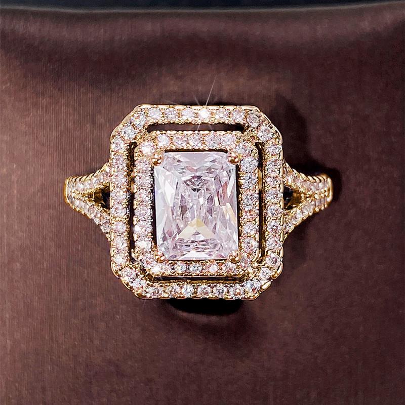 Huitan Fashion Square кубические циркониевые женские кольца современные модные свадебные помолвочные аксессуары вечности роскошные ювелирные изделия