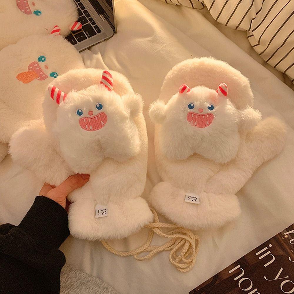 Fluffy Plush Gloves Warm Mitten Gloves Cute Winter Gloves for Women