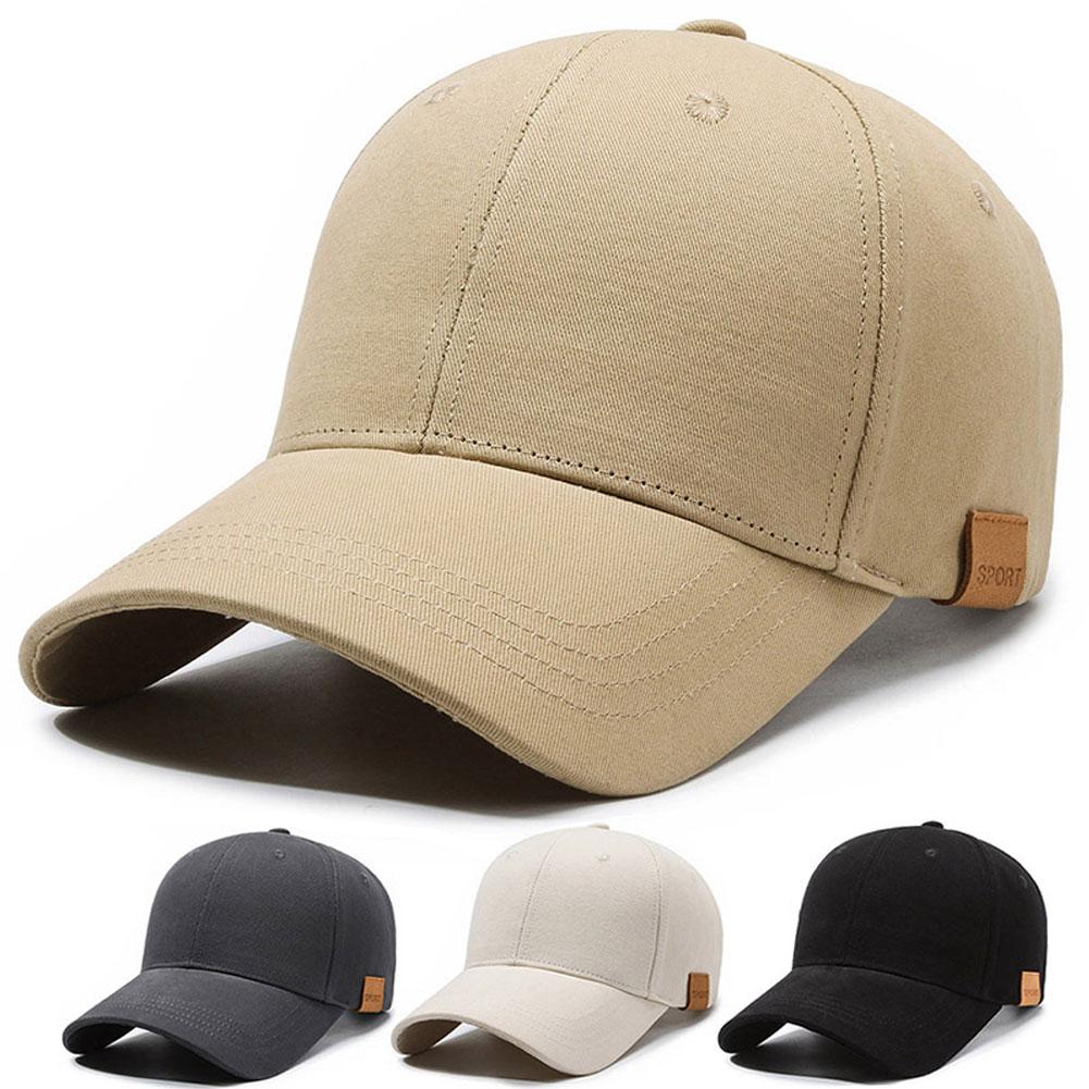 Men's Solid Color Oversized Peaked Cap 60-65cm Adjustable UV Protection Baseball Cap Outdoor Sports Hat