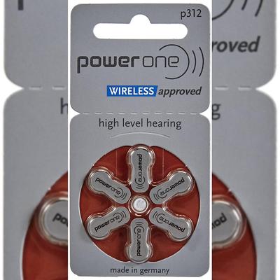 Батарея для слухового аппарата Power One P312 (10 х 6 = 60 шт.)