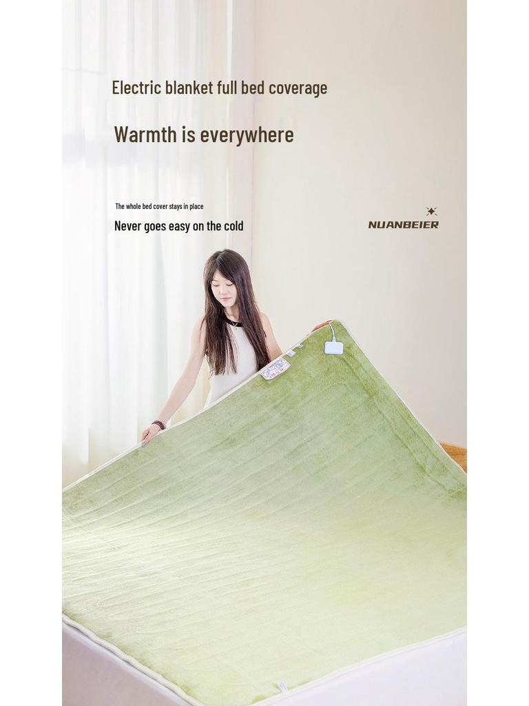 Flannel Electric Heating Blanket with Dual Control for Single to Triple Use