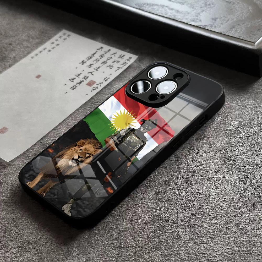 Чехол для телефона Azadi Kurdistan для IPhone 15 Pro Max14 Pro 12 11 13 Mini X XR XS 16 Plus SE Закаленное стекло Задняя крышка