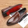 Men Red Sole Loafers Shoes PU Solid Color Fashion Business Casual Party Daily Versatile Simple Classic Dress Shoes Big Size 47