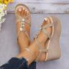 Elastic Band Solid Modern Sandals Super High Heel Wedges 2024Hot Sale Ladies Shoes String Bead Fashion Women's Sandals Sandálias
