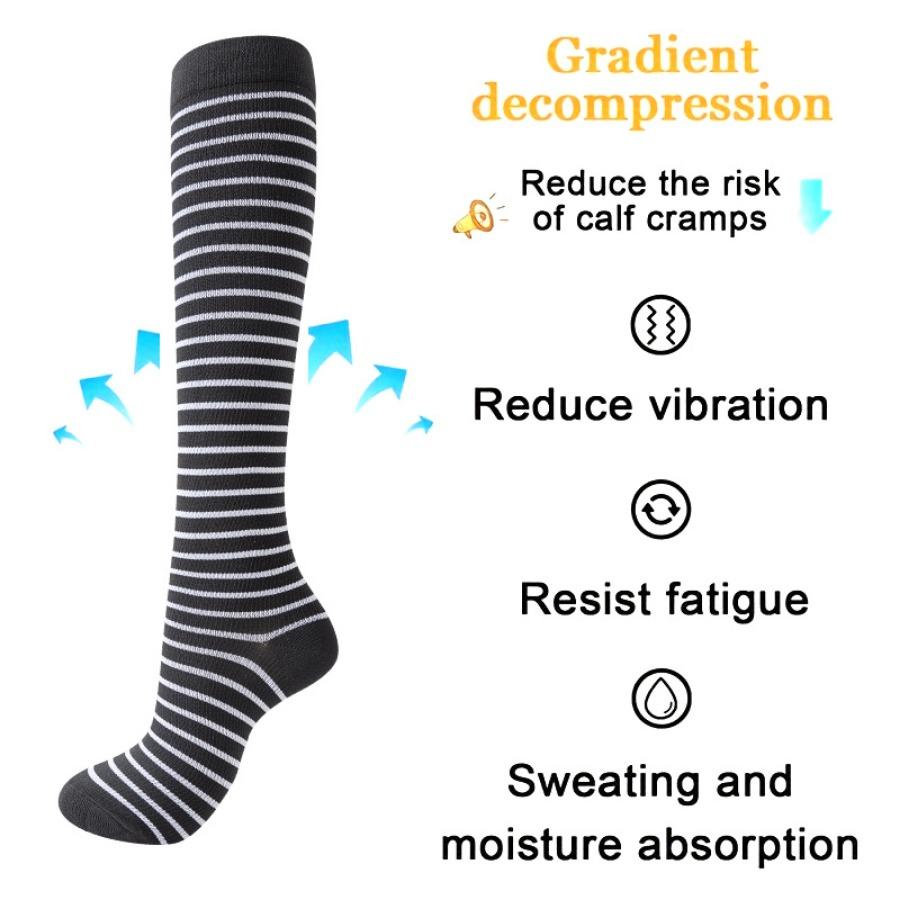 6 Pairs of Sports Pressure Socks Female High Elastic Stockings Compression Socks Shaping Leg Socks Calf Socks