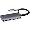 Elecom Док-станция-концентратор USB Type-C 6-в-1 DST-C12SV/EC с поддержкой PD 100 Вт порт USB3.1 Type-C x 1 порт USB3.0-A x 2 порта HDMI с поддержкой 4K x 1 порт SD/