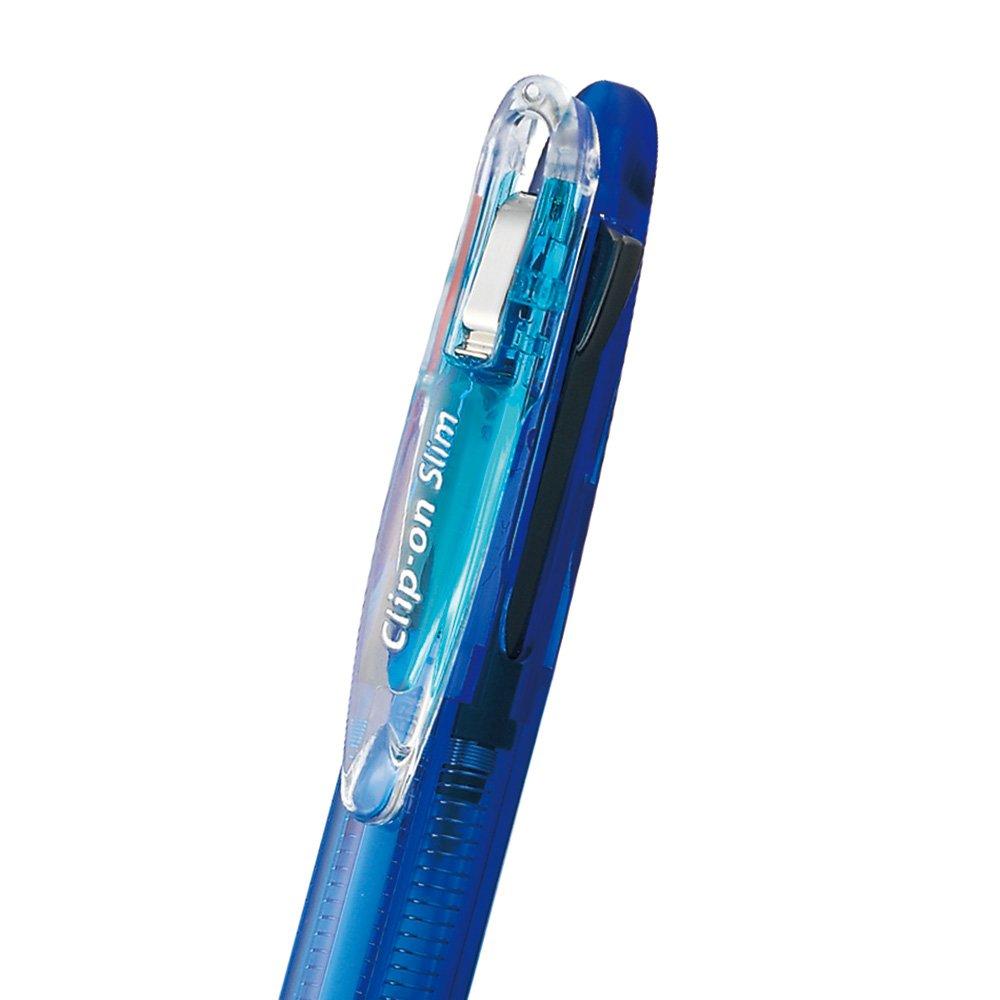 Zebra Slim 3C Ballpoint Pastel 10 Clip-On Pen, Green, Pens, B-B3A5-WG